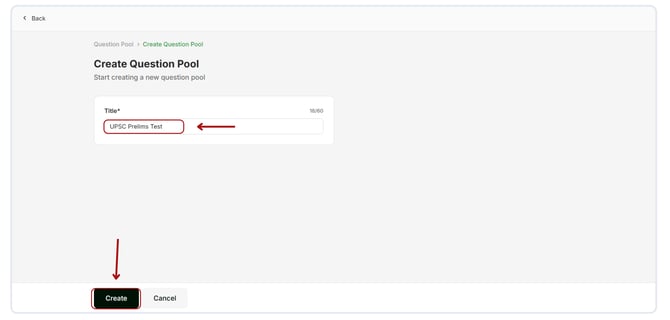 Create the question pool (1)