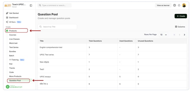 Create the question pool (2)