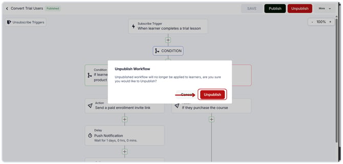 Delete  the workflow (2)