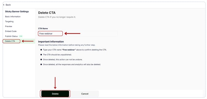 Delete an Existing CTA