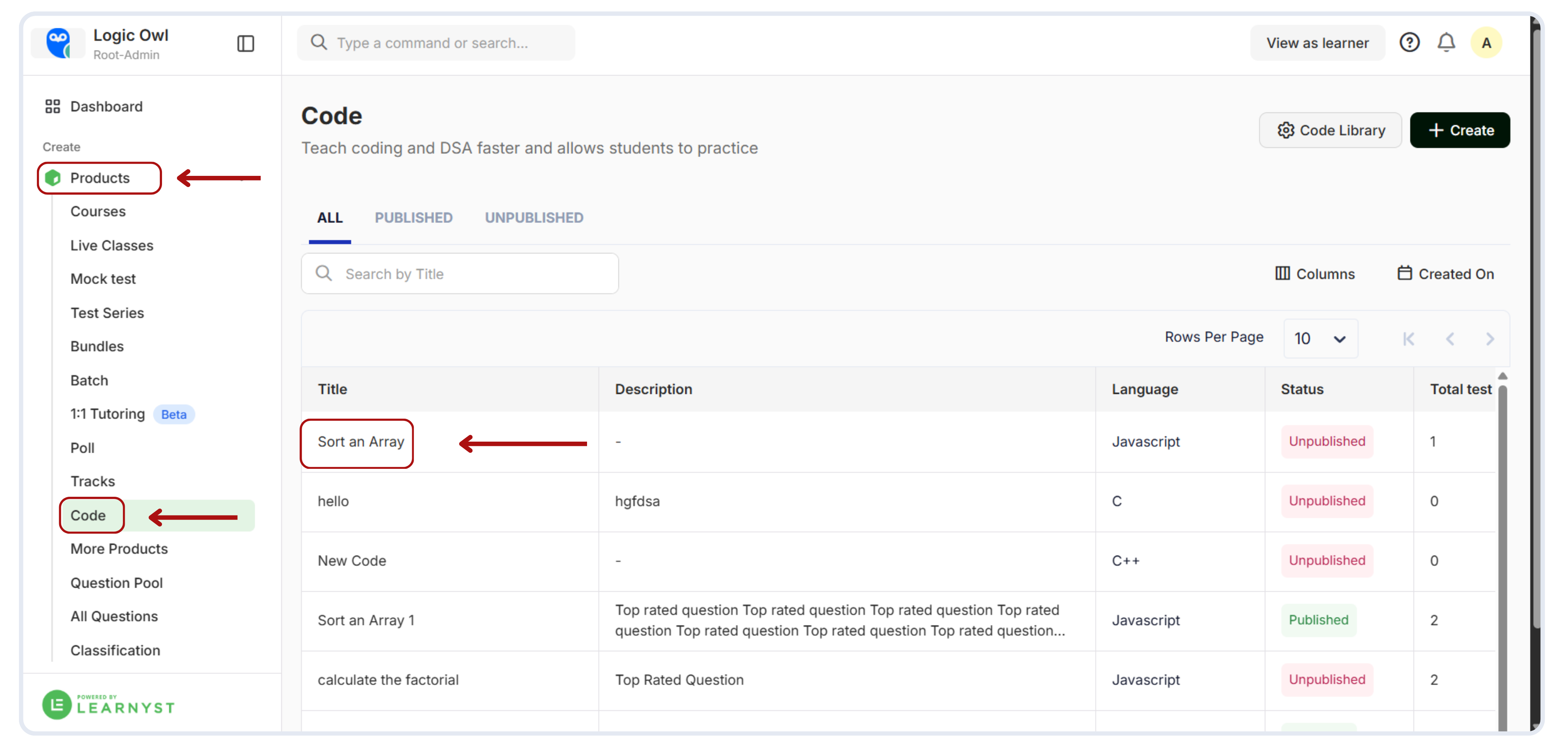 Delete the code challenges (LeetLabs).