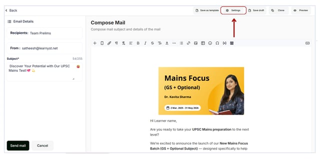 Delete marketing email