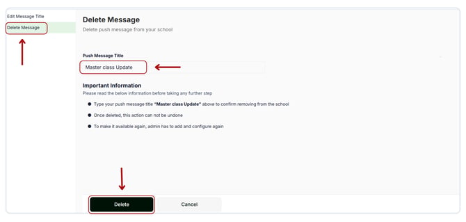 Delete push messages