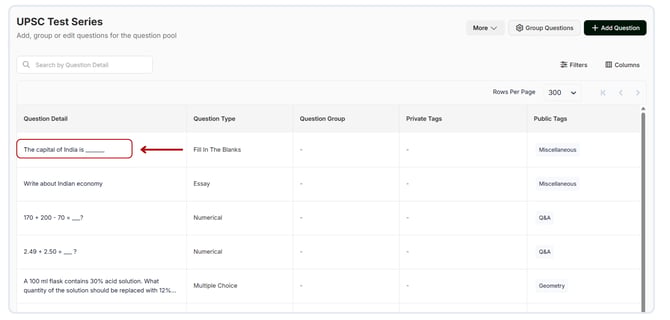 Delete questions from the Question Pool (3)