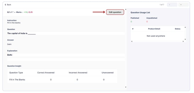 Delete questions from the Question Pool (6)