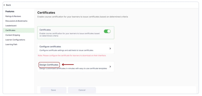 Design certificate
