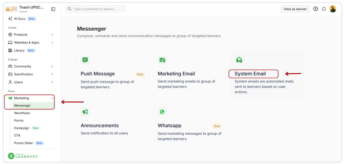 Edit System Email