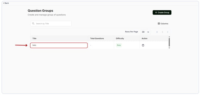 Edit the group questions details. (1)