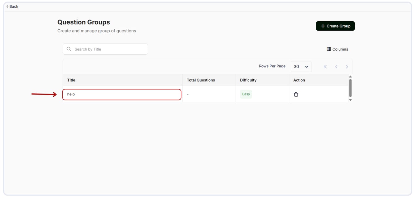 Edit the group question's details.