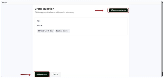 Edit the group questions details. (2)