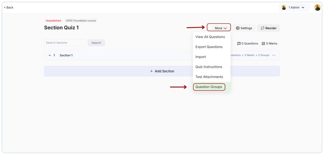 Edit the group questions details.