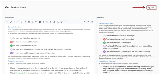 Edit the quiz instructions. (1)