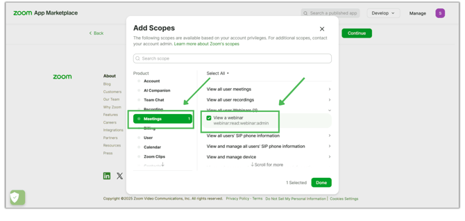  zoom OAuth credentials