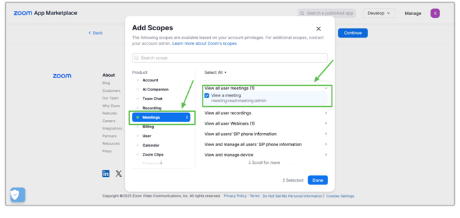  zoom OAuth credentials