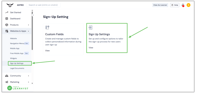 Allow your learners to sign up with their GitHub accounts in step 1