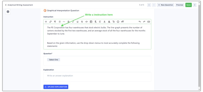 Graphical Interpretation question types
