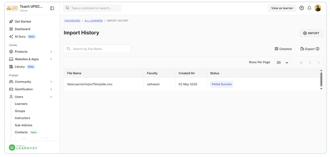 Import new Learners to a Course (5)