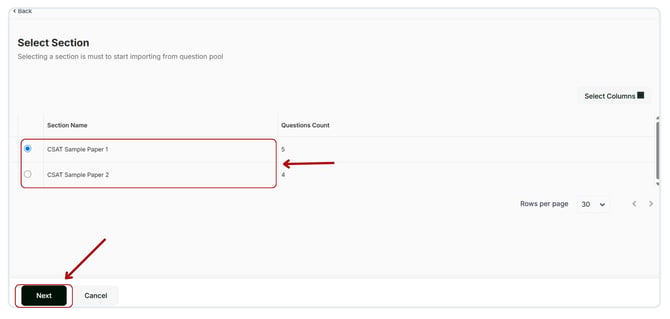 Import questions and answers from the question pool. (2)