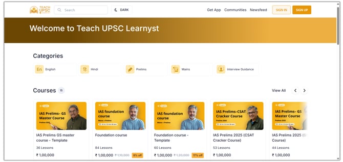 Learnyst school preview