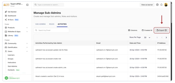 Monitor Activities of Sub Admins (1)