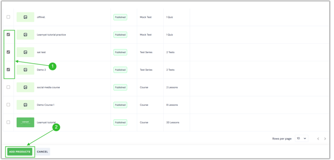 Add products to the bundles step 3