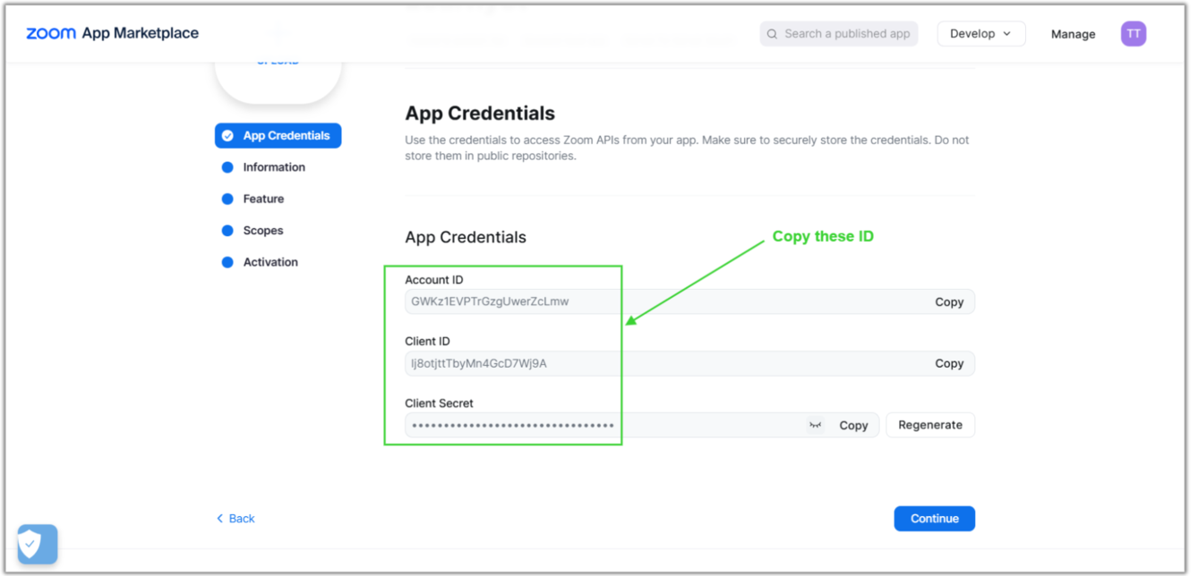 Configure your zoom OAuth credentials for your school.