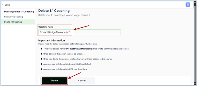 One on one Coaching delete 1
