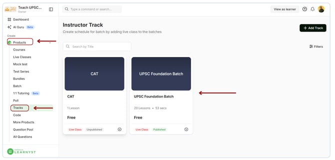 Publish a Track