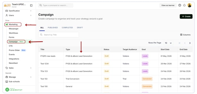 Publish the campaign