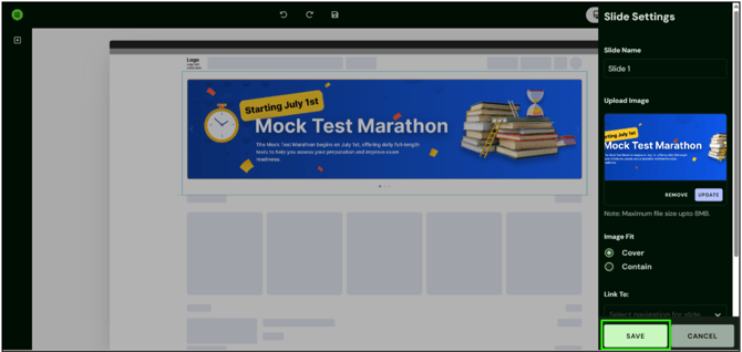 Add Promo Slider step 6