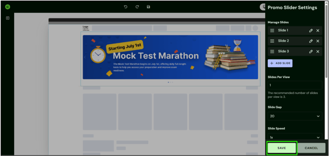 Add Promo Slider step 7