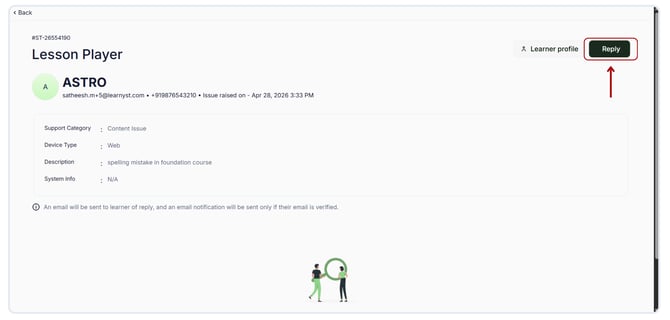 Send Emails to learners who raised support tickets (1)