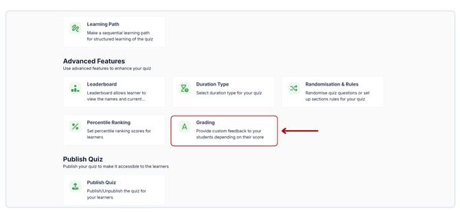 Set up the grades for your students based on quiz scores (1)