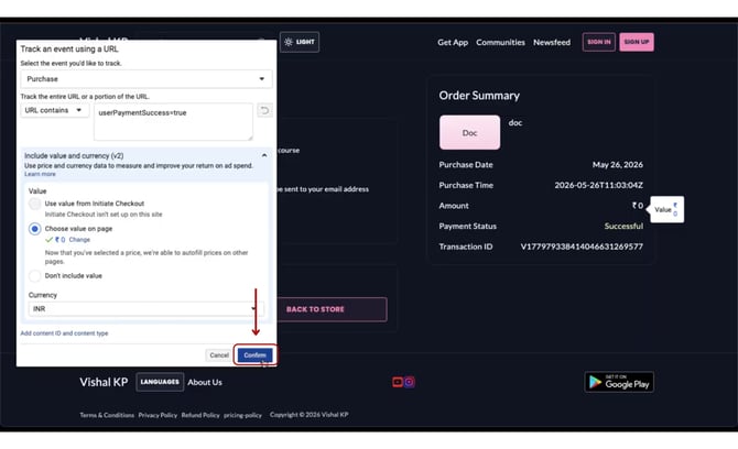 Track Purchase through meta pixel (7)