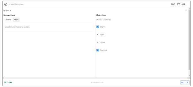 V2 MCQ question types (6)