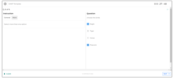V2 MCQ question types (6)