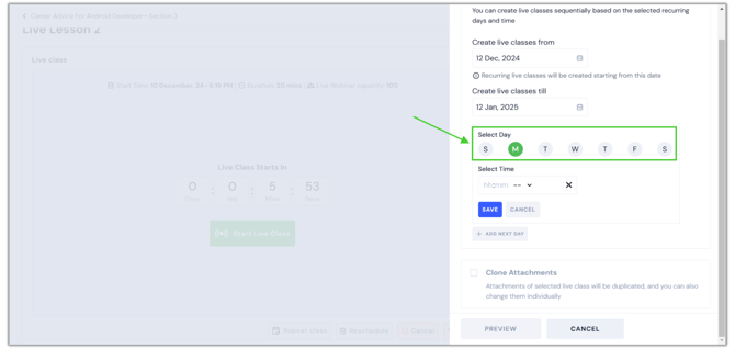 Repeat the live classes