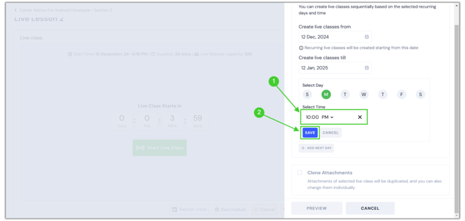 Repeat the live classes