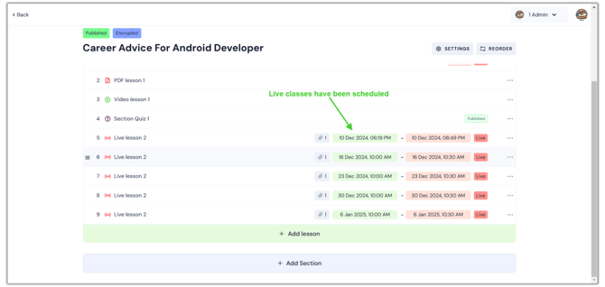 Repeat the live classes