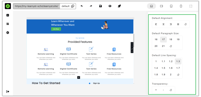 Box Settings in Website Builder step 5