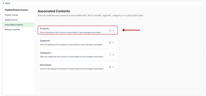 courses associated content