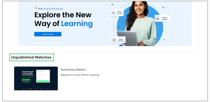 Illustration of Creating A New Website step 4