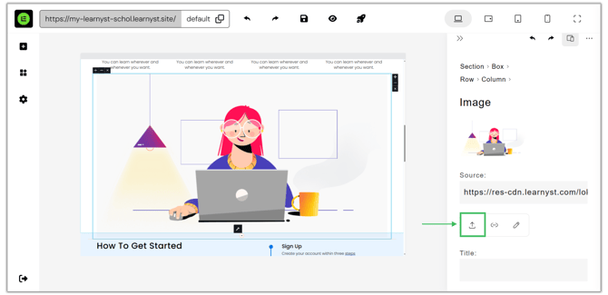 Adding an Image and modifying the Image Settings step 2