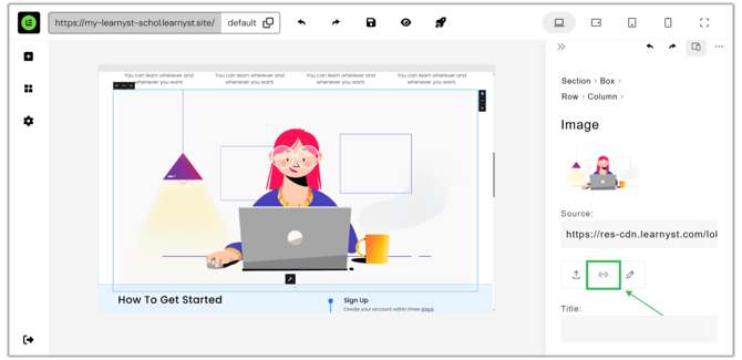 Adding an Image and modifying the Image Settings step 3