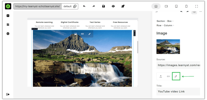 Adding an Image and modifying the Image Settings step 5