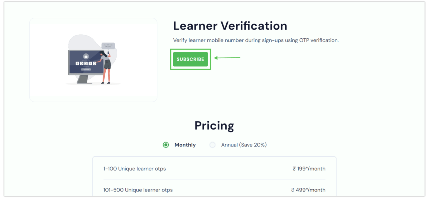 Enable Learner mobile OTP verification on Sign up