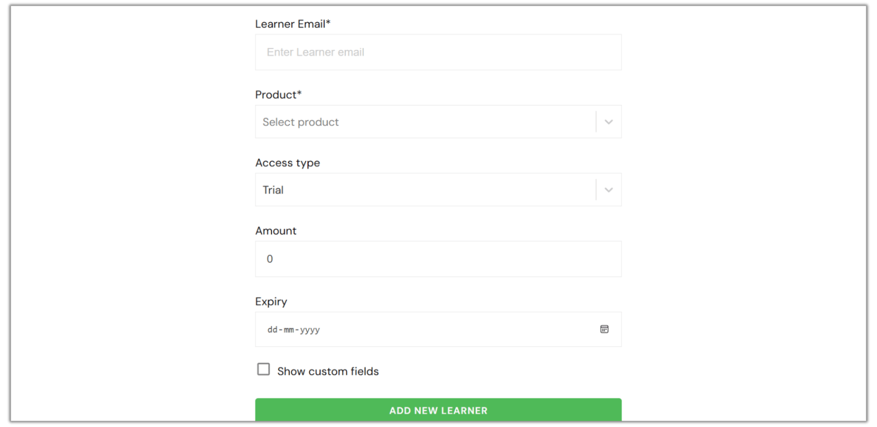 Adding new learners to a course