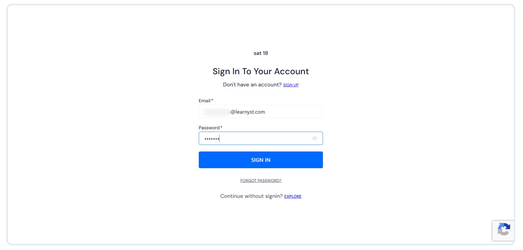 Log in and view the sub-school dashboard.