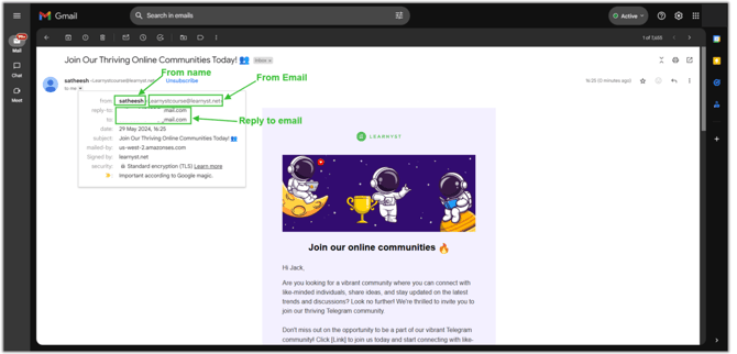 Configure details for sending marketing emails step 4