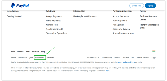 Configure Paypal Payment Gateway step 1
